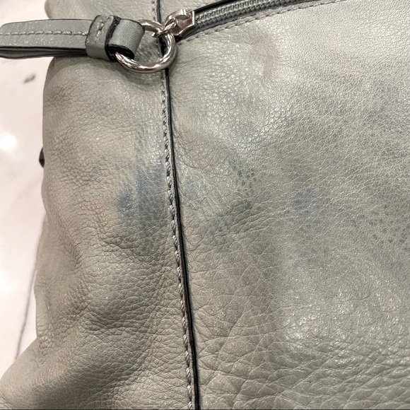 Sage green distressed Hobo bag purse. Gianni Bernini. Genuine Leather. - Picture 7 of 7